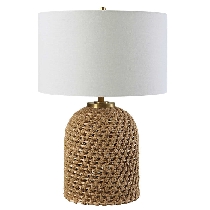 Kendari One Light Table Lamp Antiqued Brass-Lamps-Uttermost-Lighting Design Store