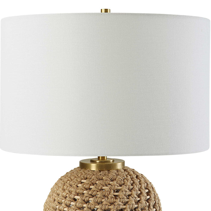 Kendari One Light Table Lamp Antiqued Brass-Lamps-Uttermost-Lighting Design Store