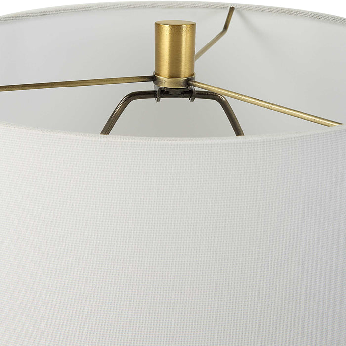 Kendari One Light Table Lamp Antiqued Brass-Lamps-Uttermost-Lighting Design Store