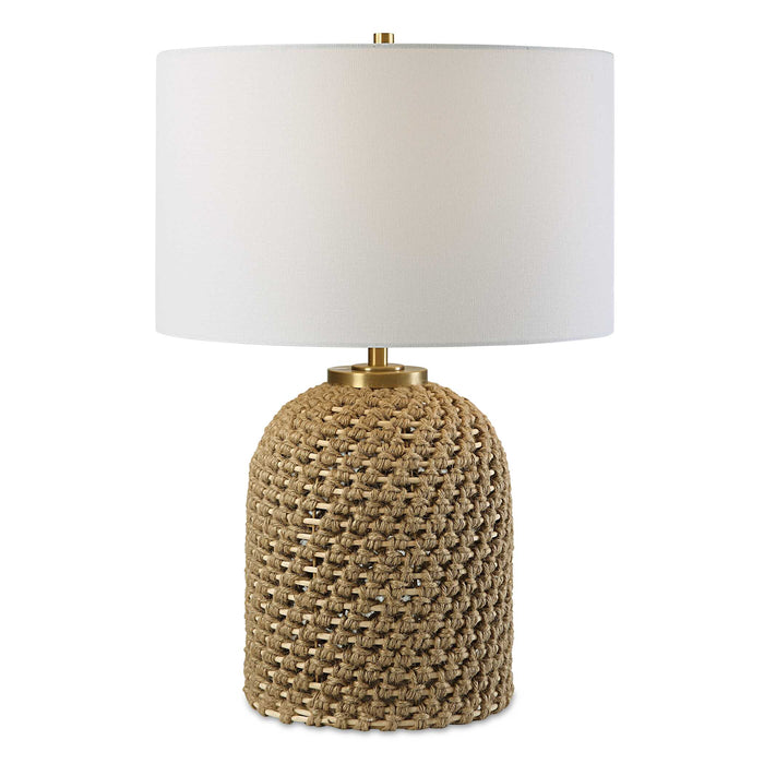 Kendari One Light Table Lamp Antiqued Brass-Lamps-Uttermost-Lighting Design Store