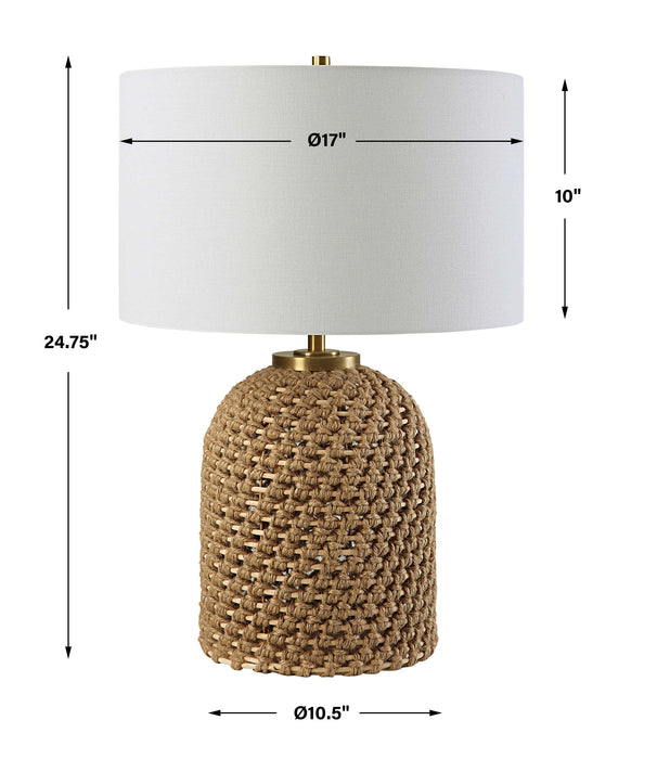 Kendari One Light Table Lamp Antiqued Brass-Lamps-Uttermost-Lighting Design Store
