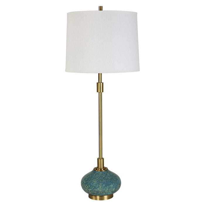 Kaimana One Light Buffet Lamp Antiqued Brass-Lamps-Uttermost-Lighting Design Store