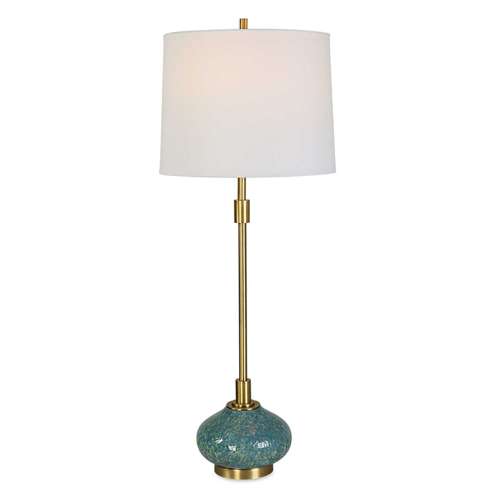 Kaimana One Light Buffet Lamp Antiqued Brass-Lamps-Uttermost-Lighting Design Store