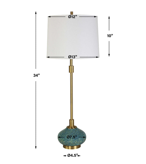 Kaimana One Light Buffet Lamp Antiqued Brass-Lamps-Uttermost-Lighting Design Store