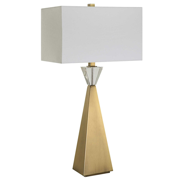 Arete One Light Table Lamp Antique Brass-Lamps-Uttermost-Lighting Design Store