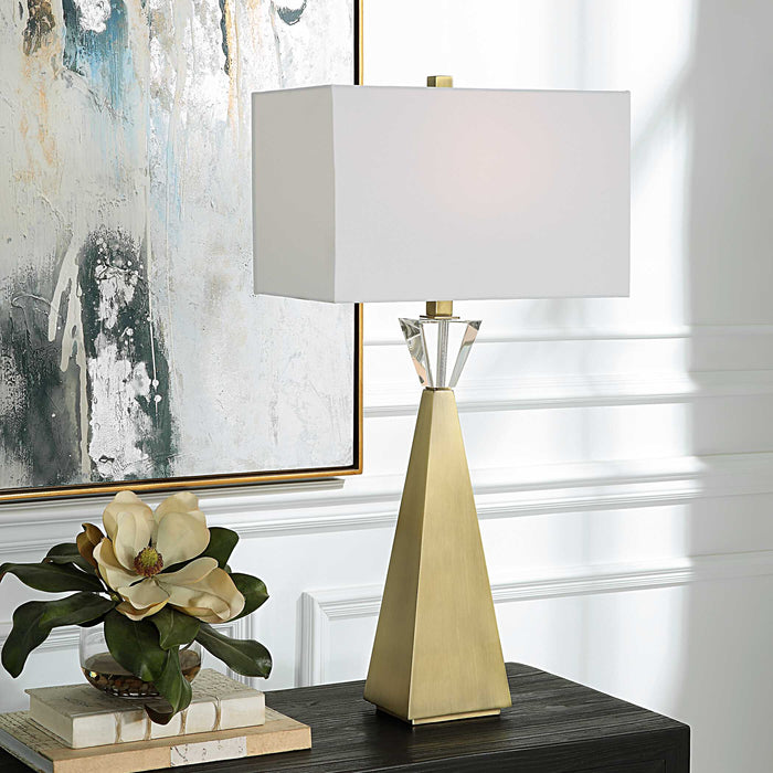 Arete One Light Table Lamp Antique Brass-Lamps-Uttermost-Lighting Design Store