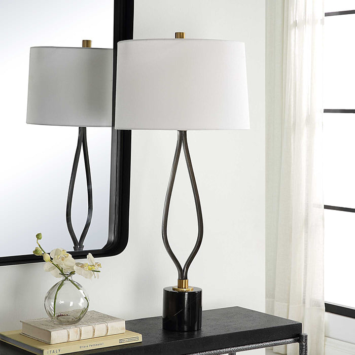 Separate One Light Table Lamp Antique Brass-Lamps-Uttermost-Lighting Design Store