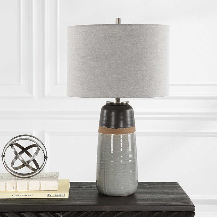 Coen One Light Table Lamp Brushed Nickel-Lamps-Uttermost-Lighting Design Store