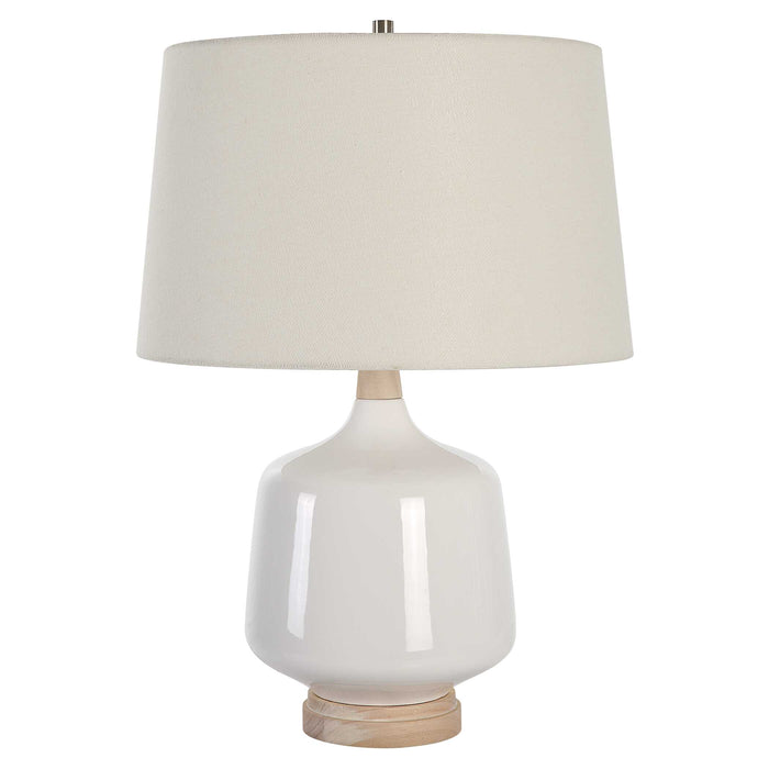 Opal One Light Table Lamp Brushed Nickel-Lamps-Uttermost-Lighting Design Store