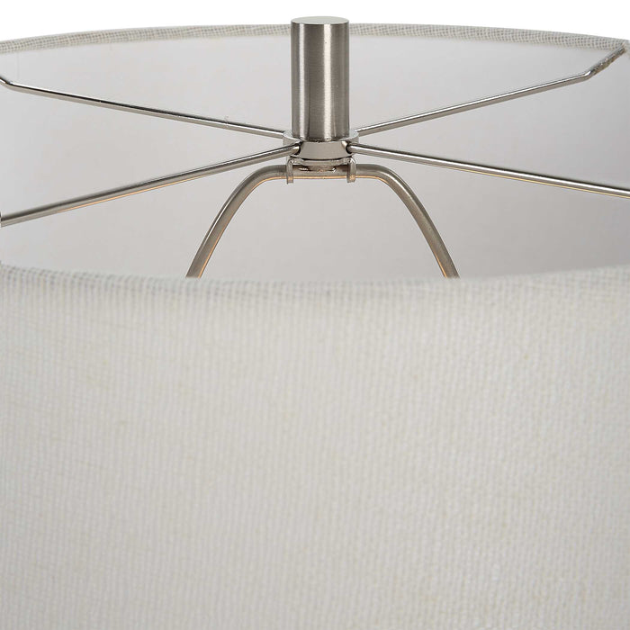 Opal One Light Table Lamp Brushed Nickel-Lamps-Uttermost-Lighting Design Store