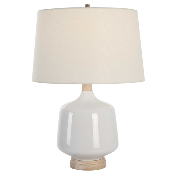 Opal One Light Table Lamp Brushed Nickel-Lamps-Uttermost-Lighting Design Store