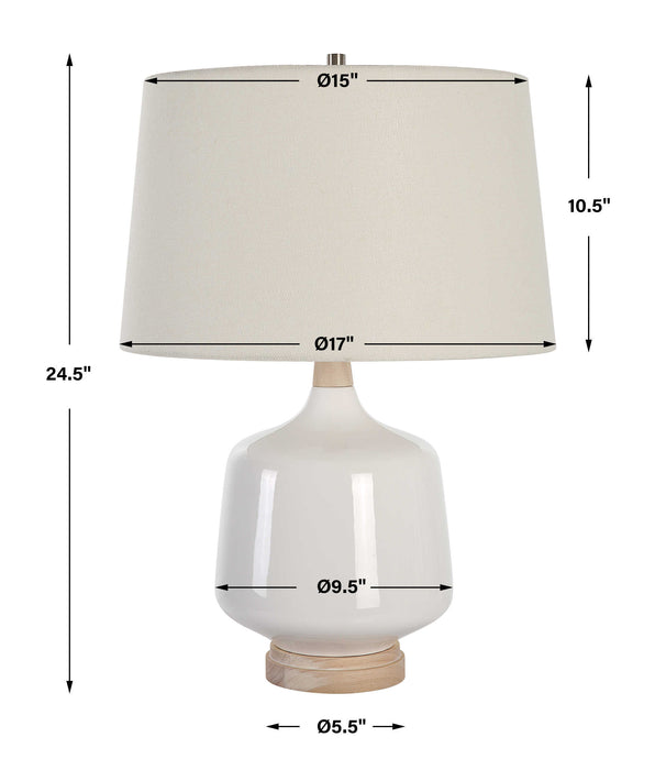 Opal One Light Table Lamp Brushed Nickel-Lamps-Uttermost-Lighting Design Store