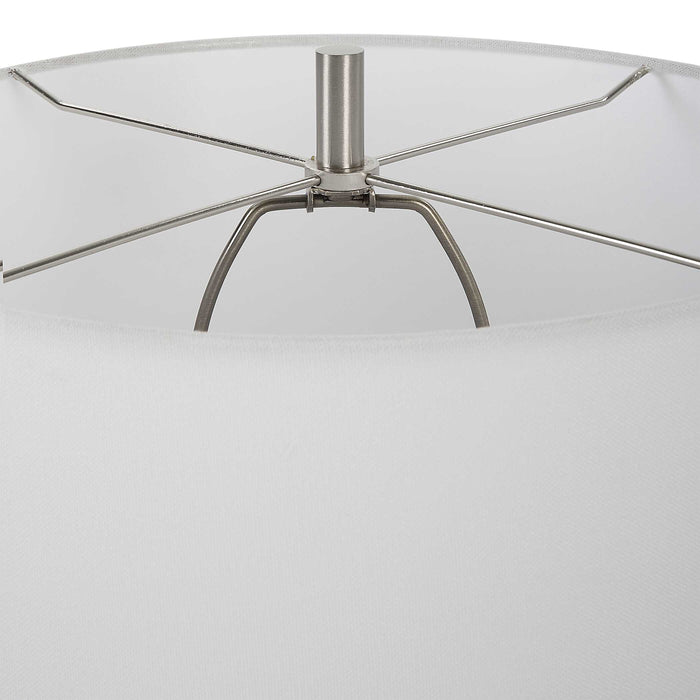 Medan One Light Table Lamp Brushed Nickel-Lamps-Uttermost-Lighting Design Store