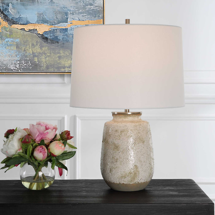 Medan One Light Table Lamp Brushed Nickel-Lamps-Uttermost-Lighting Design Store
