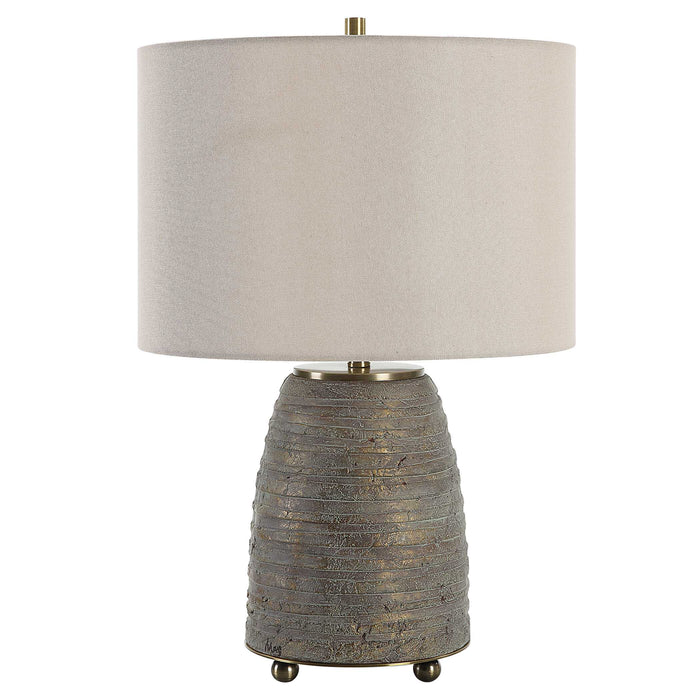 Gorda One Light Table Lamp Antiqued Brass-Lamps-Uttermost-Lighting Design Store