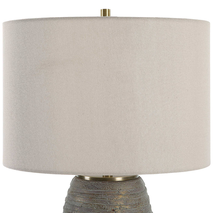 Gorda One Light Table Lamp Antiqued Brass-Lamps-Uttermost-Lighting Design Store