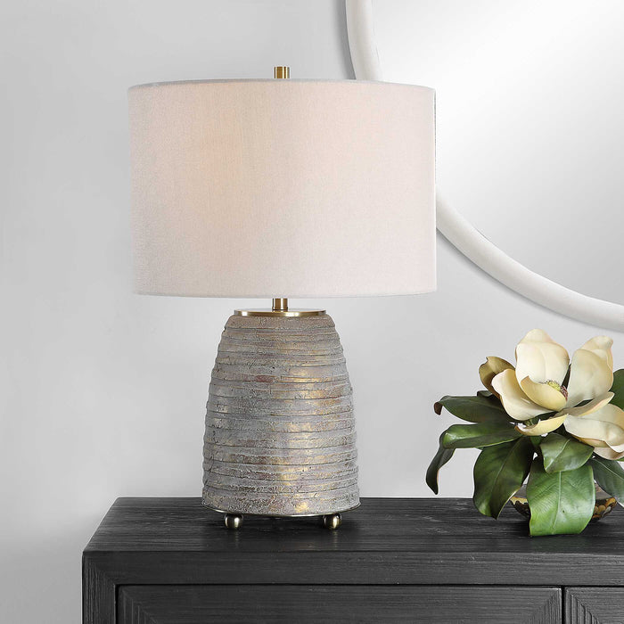 Gorda One Light Table Lamp Antiqued Brass-Lamps-Uttermost-Lighting Design Store