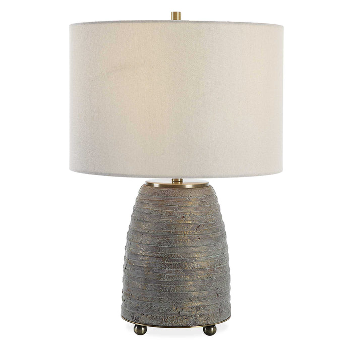 Gorda One Light Table Lamp Antiqued Brass-Lamps-Uttermost-Lighting Design Store