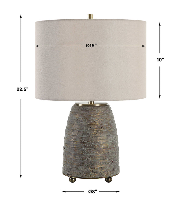 Gorda One Light Table Lamp Antiqued Brass-Lamps-Uttermost-Lighting Design Store