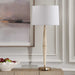 Palu One Light Table Lamp Brushed Brass-Lamps-Uttermost-Lighting Design Store