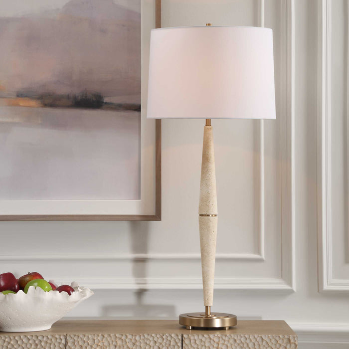 Palu One Light Table Lamp Brushed Brass-Lamps-Uttermost-Lighting Design Store