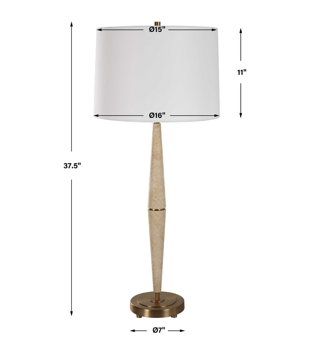 Palu One Light Table Lamp Brushed Brass-Lamps-Uttermost-Lighting Design Store