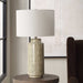 Laurel One Light Table Lamp Organic Pattern In Soothing Cream And Sage-Lamps-Uttermost-Lighting Design Store