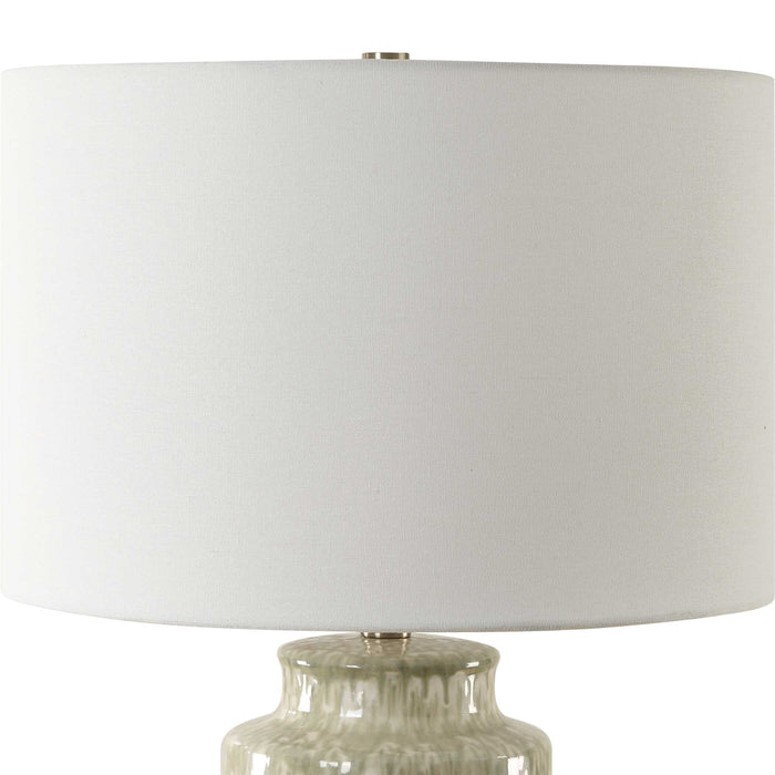 Laurel One Light Table Lamp Organic Pattern In Soothing Cream And Sage-Lamps-Uttermost-Lighting Design Store