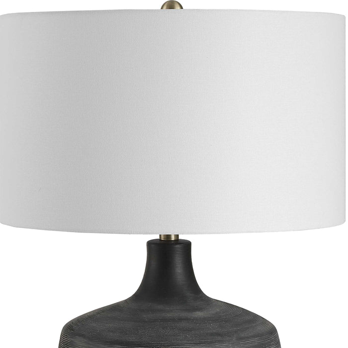 Graphite One Light Table Lamp Antique Brass-Lamps-Uttermost-Lighting Design Store