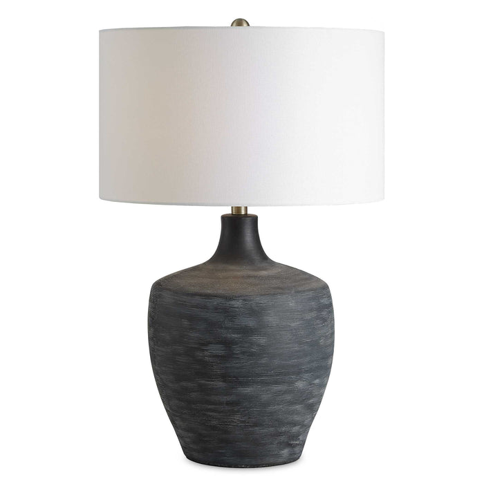 Graphite One Light Table Lamp Antique Brass-Lamps-Uttermost-Lighting Design Store