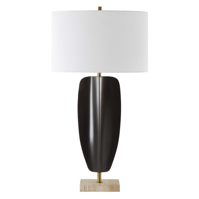 Kure One Light Table Lamp Brass-Lamps-Uttermost-Lighting Design Store