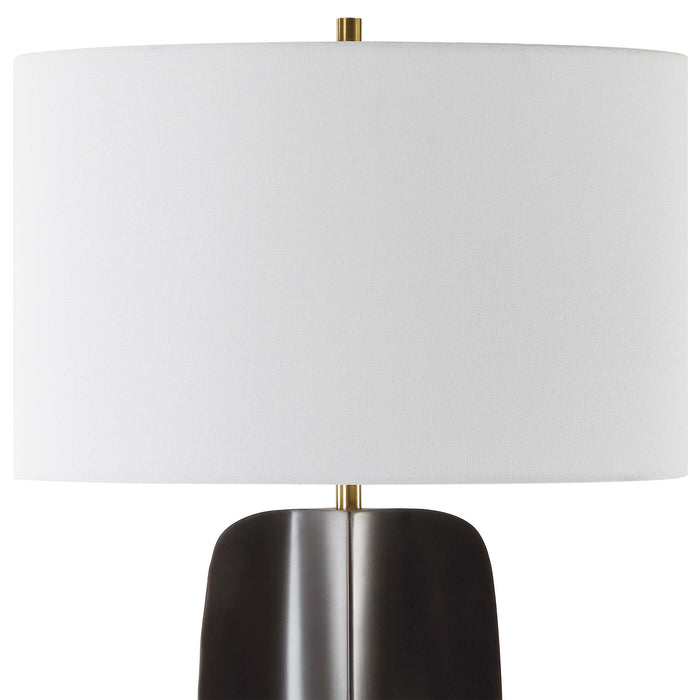 Kure One Light Table Lamp Brass-Lamps-Uttermost-Lighting Design Store