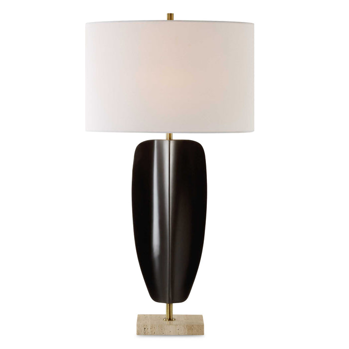 Kure One Light Table Lamp Brass-Lamps-Uttermost-Lighting Design Store