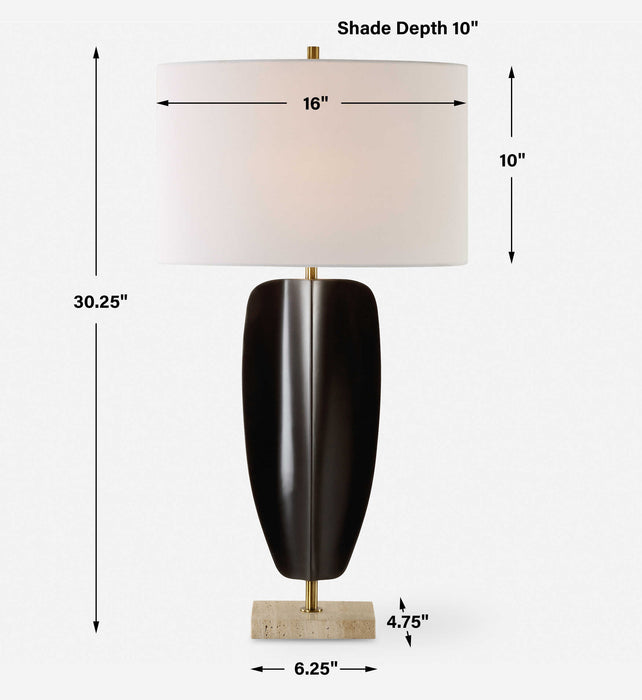 Kure One Light Table Lamp Brass-Lamps-Uttermost-Lighting Design Store