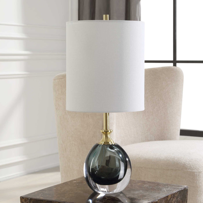 Enigma One Light Buffet Lamp Brass-Lamps-Uttermost-Lighting Design Store