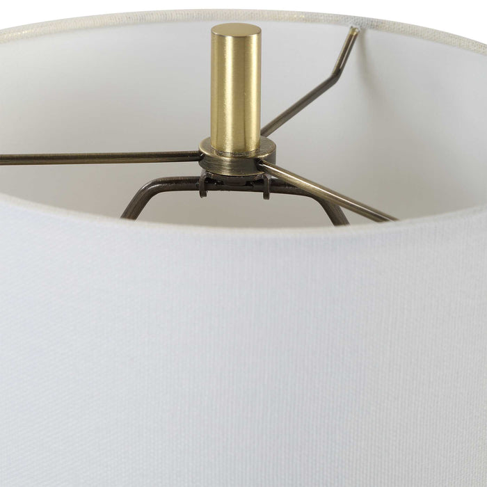 Enigma One Light Buffet Lamp Brass-Lamps-Uttermost-Lighting Design Store