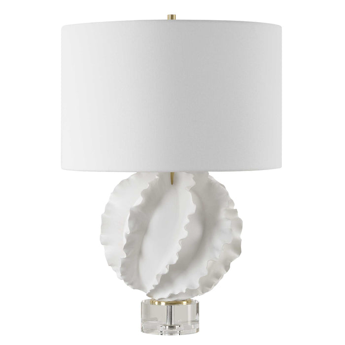 Saylor One Light Table Lamp Satin White-Lamps-Uttermost-Lighting Design Store