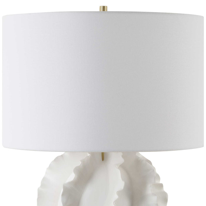 Saylor One Light Table Lamp Satin White-Lamps-Uttermost-Lighting Design Store