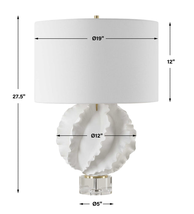 Saylor One Light Table Lamp Satin White-Lamps-Uttermost-Lighting Design Store