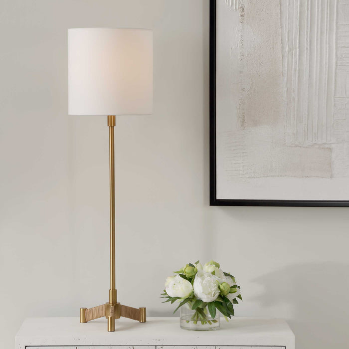 Lautoka One Light Buffet Lamp Brass-Lamps-Uttermost-Lighting Design Store