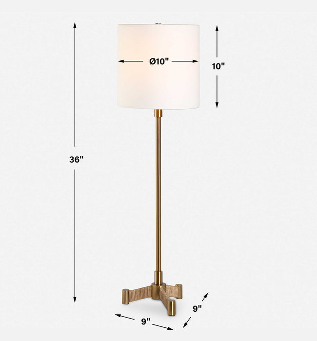 Lautoka One Light Buffet Lamp Brass-Lamps-Uttermost-Lighting Design Store