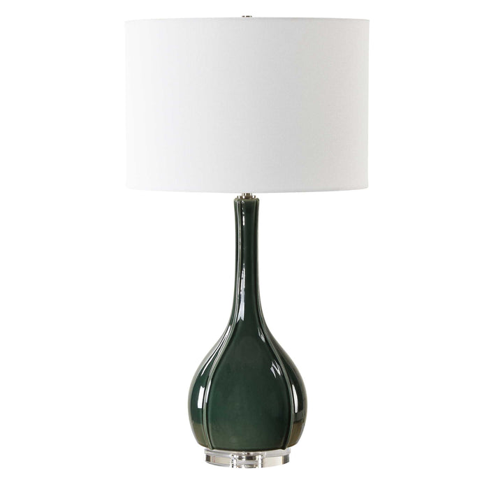 Essex One Light Table Lamp Brushed Nickel-Lamps-Uttermost-Lighting Design Store