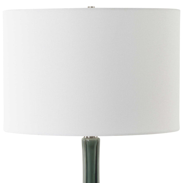 Essex One Light Table Lamp Brushed Nickel-Lamps-Uttermost-Lighting Design Store