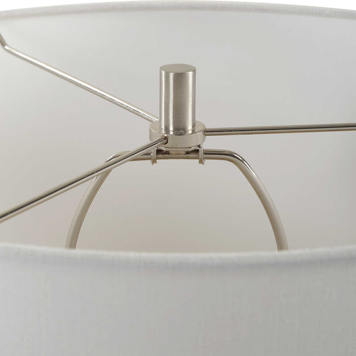 Essex One Light Table Lamp Brushed Nickel-Lamps-Uttermost-Lighting Design Store