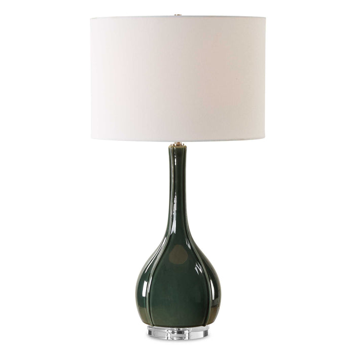 Essex One Light Table Lamp Brushed Nickel-Lamps-Uttermost-Lighting Design Store