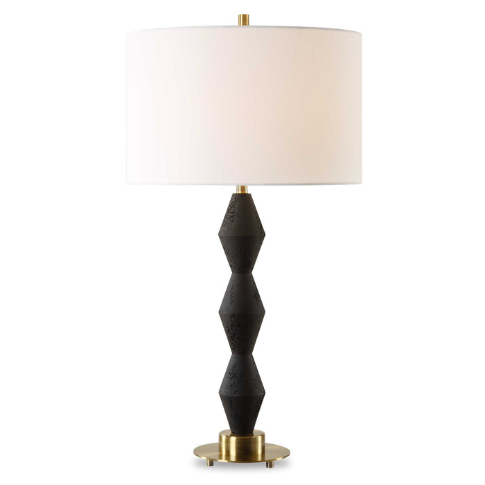 Threefold One Light Table Lamp Antique Brass-Lamps-Uttermost-Lighting Design Store