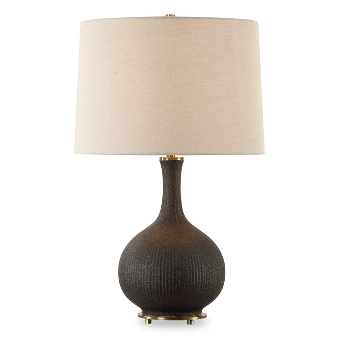 Rimini One Light Table Lamp Brushed Antique Brass-Lamps-Uttermost-Lighting Design Store