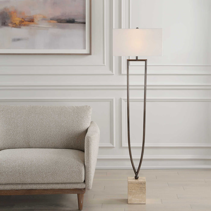 Fork In The Road One Light Floor Lamp Dark Bronze-Lamps-Uttermost-Lighting Design Store