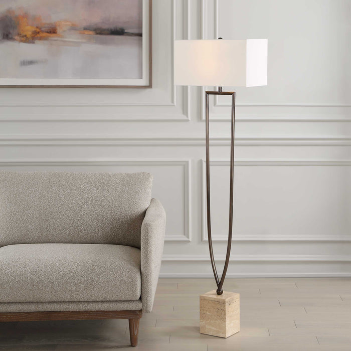 Fork In The Road One Light Floor Lamp Dark Bronze-Lamps-Uttermost-Lighting Design Store