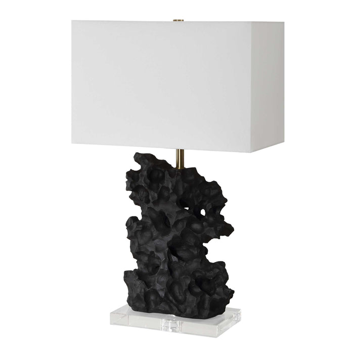 Basalt One Light Table Lamp Antique Brass-Lamps-Uttermost-Lighting Design Store